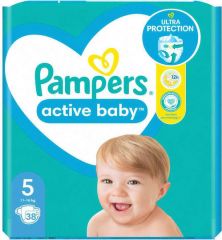 Pampers Active Baby Πάνες με Αυτοκόλλητο No. 5 για 11-16kg 38τμχ