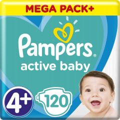 Pampers Active Baby Πάνες με Αυτοκόλλητο No. 4+ για 10-15kg 120τμχ
