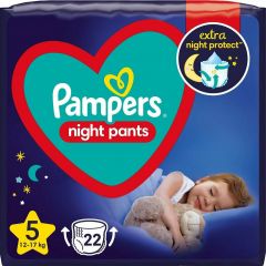 Pampers Night Pants Πάνες Βρακάκι No. 5 για 12-17kg 22τμχ