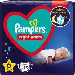 Pampers Night Pants Πάνες Βρακάκι No. 6 για 15+kg 19τμχ